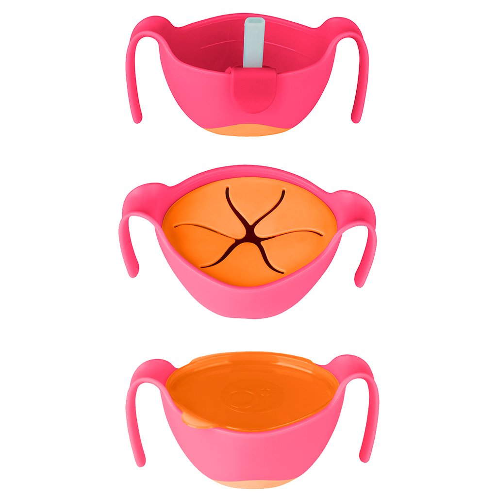 Bowl + straw - strawberry shake - b.box for kids