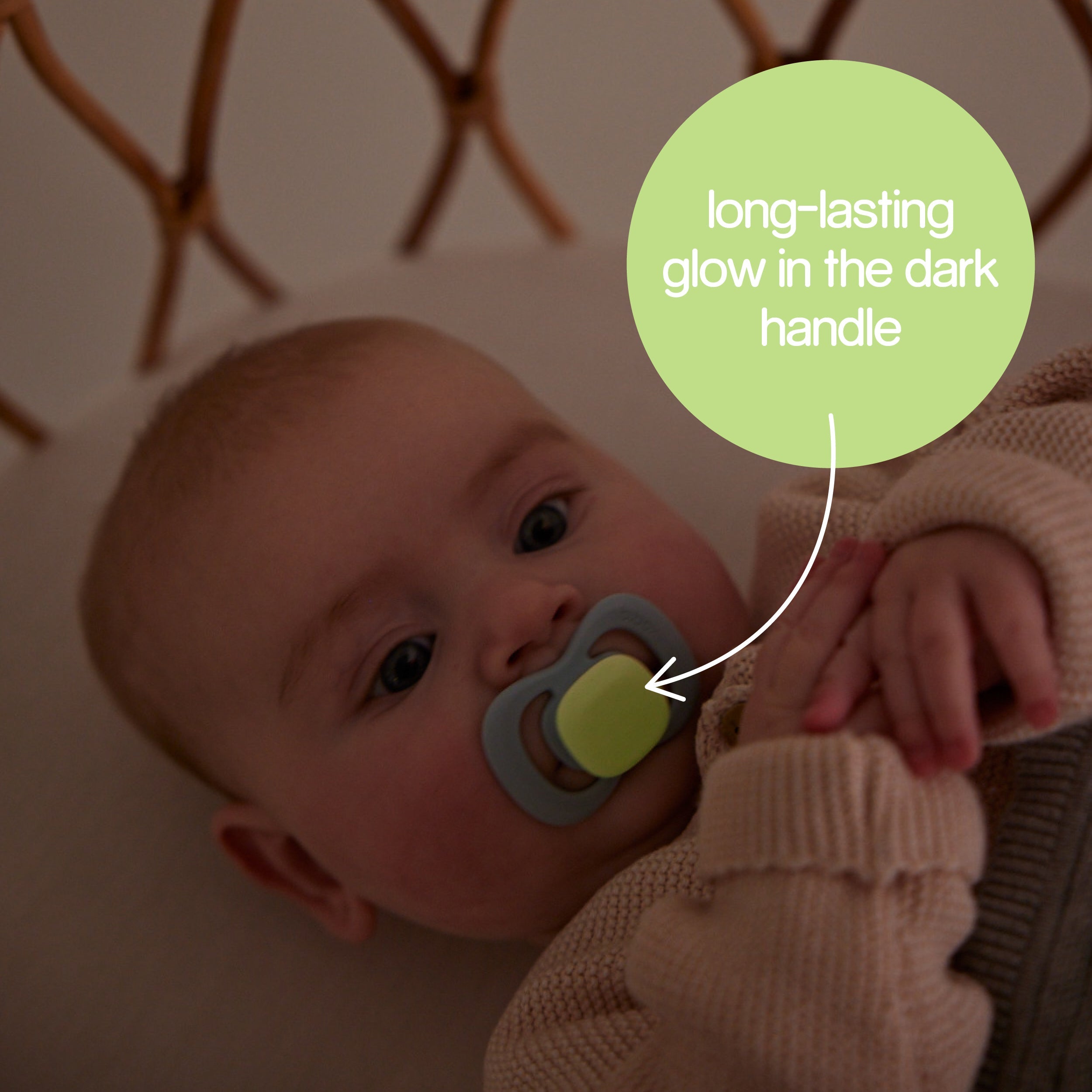glow pacifier twin pack - sky + sage