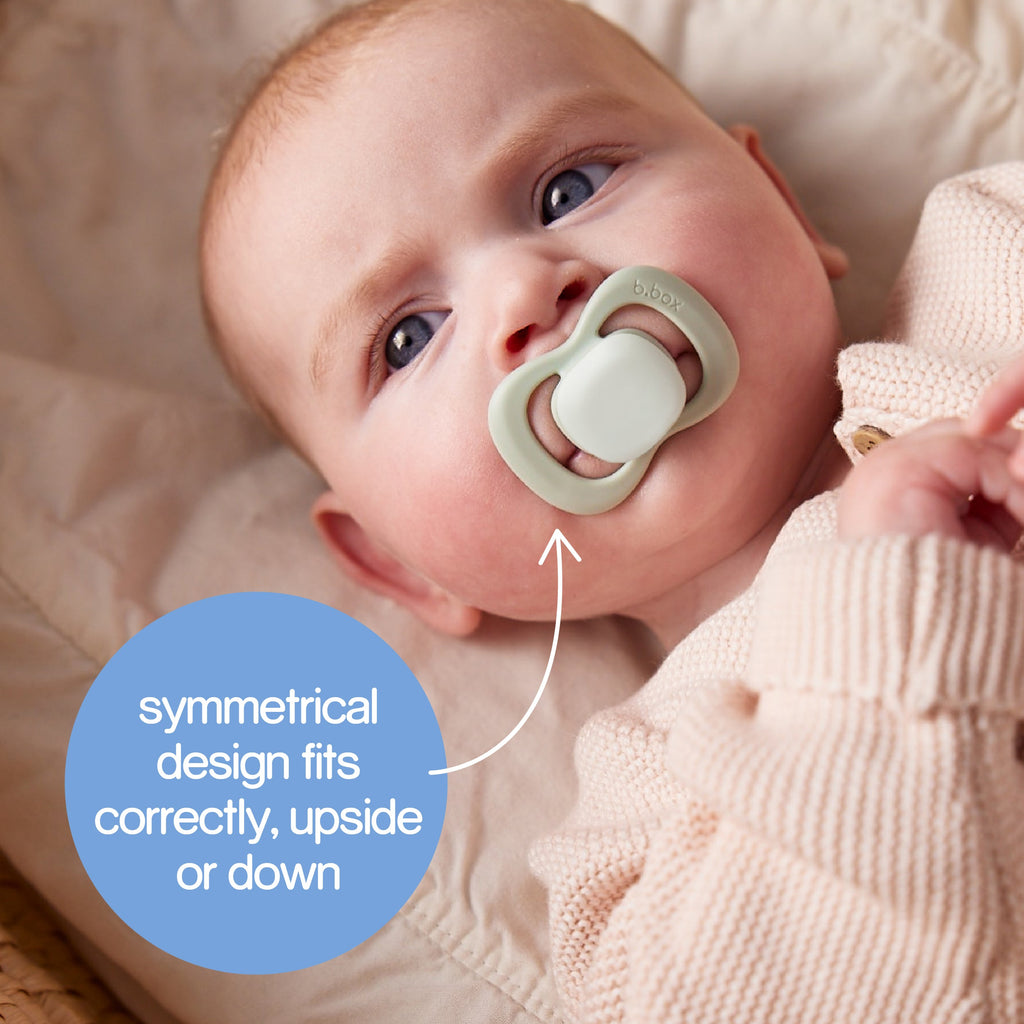 glow pacifier twin pack - sky + sage