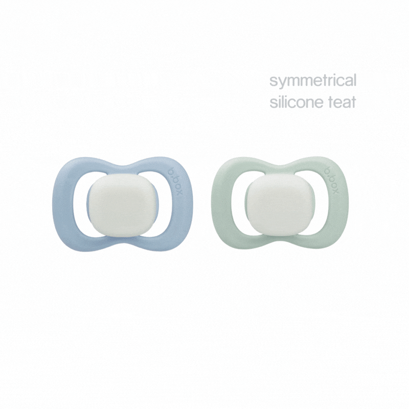 glow pacifier twin pack - sky + sage