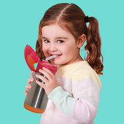 child with insulated drink bottle - lemon sherbet - b.box for kids