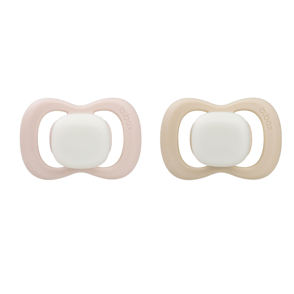 glow pacifier twin pack - blush + latte