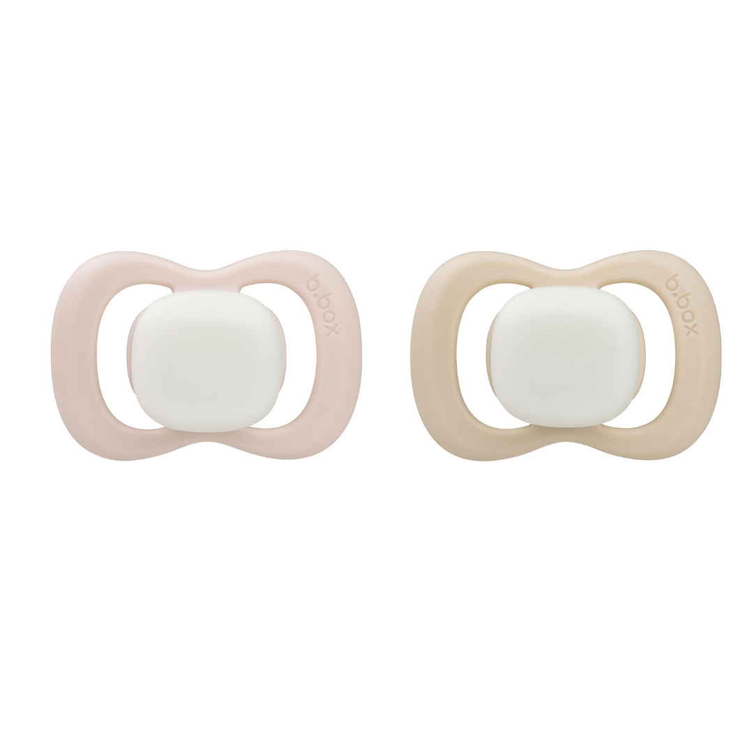 glow pacifier twin pack - blush + latte
