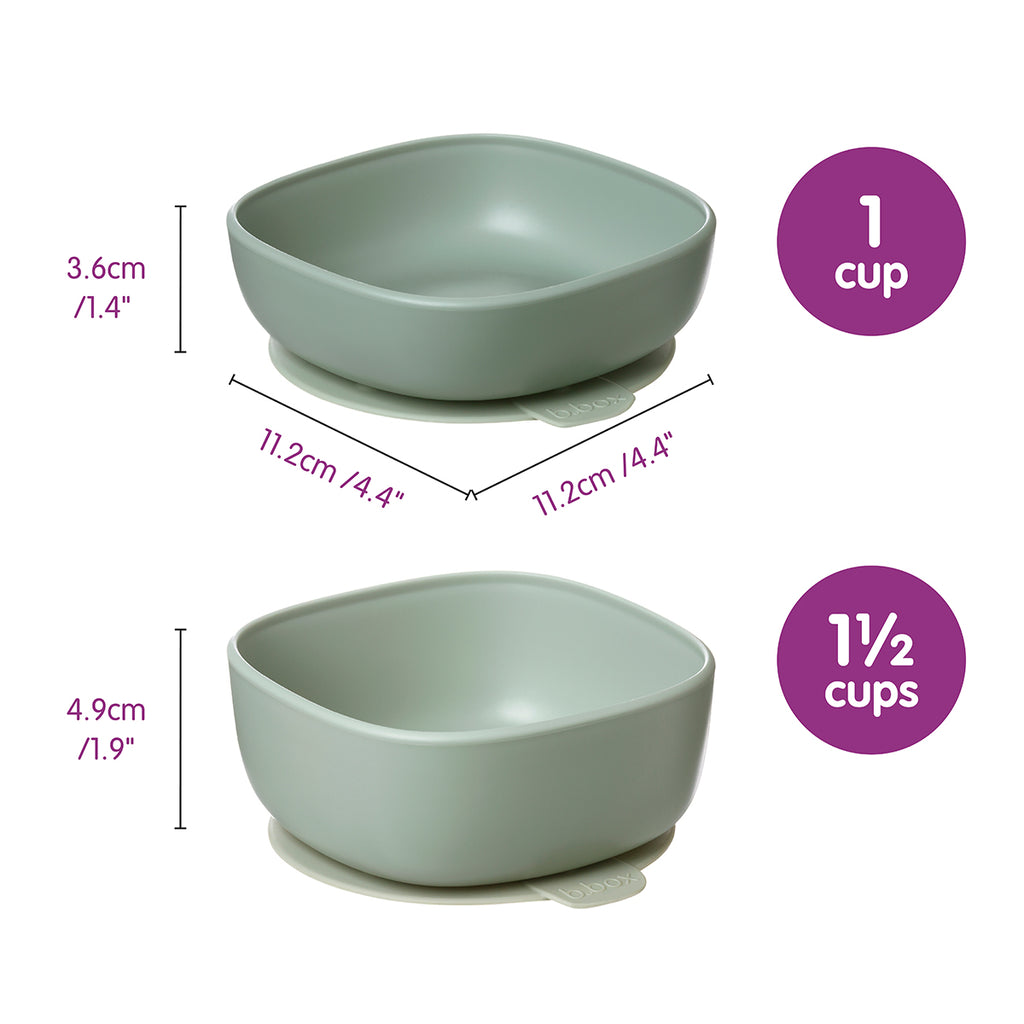 suction bowl trio - sage