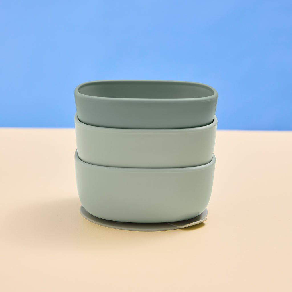 suction bowl trio - sage