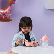 child with Toddler cutlery set - tutti frutti - b.box for kids